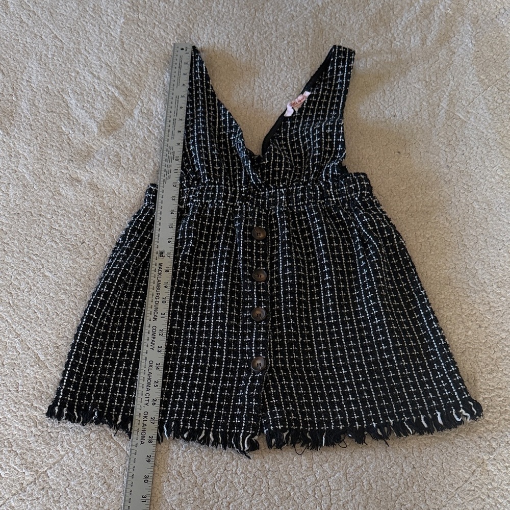 Frille Rose Black and White Buttoned Dress Large - Picture 4 of 6